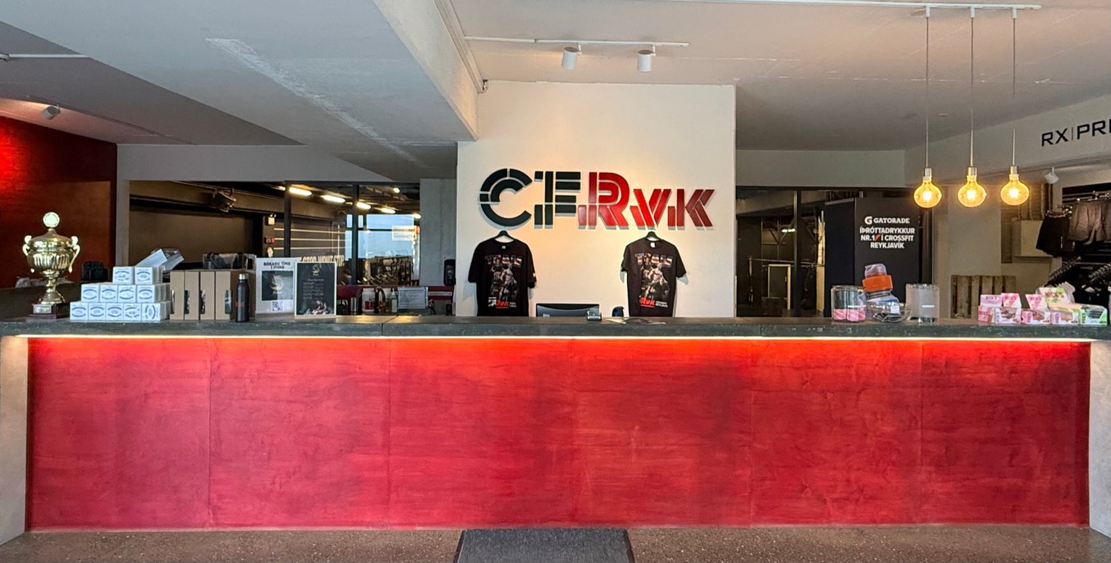 The CrossFit Reykjavík reception — the entrance to Sense at Faxafen